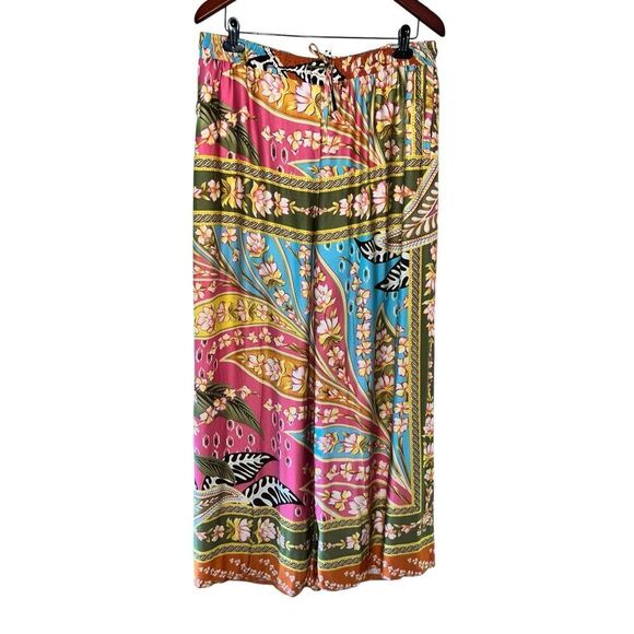 Haute Hippie XL Wide Leg Pants Boho electric Multicolor flowing silhouette funky - Picture 1 of 5